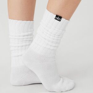 ALO Yoga Scrunch Socks- white, grey and black